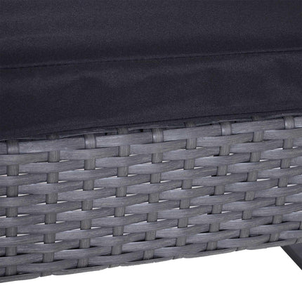 2 Seater Rattan Patio Set W/ Cushions-Grey/Black
