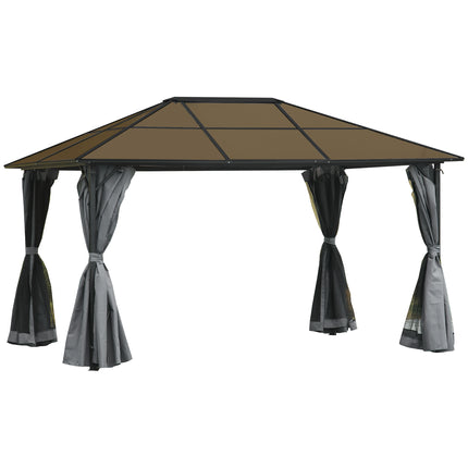 3 x 4m Hardtop Gazebo Canopy with Polycarbonate Roof, Aluminium Frame, Permanent