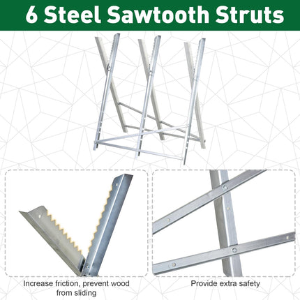Heavy Duty Portable Adjustable Foldable Sawhorse Stand 100 kg Capacity - Silver Tone