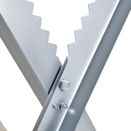 Heavy Duty Portable Adjustable Foldable Sawhorse Stand 100 kg Capacity - Silver Tone