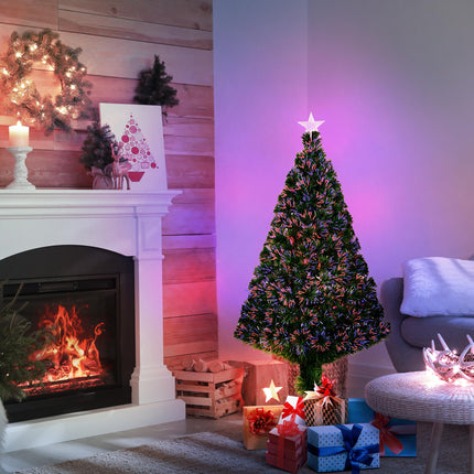 Prelit 1.2m Artificial Christmas Tree with Metal Base - Green