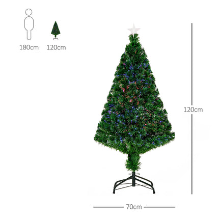 Prelit 1.2m Artificial Christmas Tree with Metal Base - Green