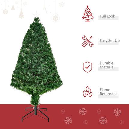Prelit 1.2m Artificial Christmas Tree with Metal Base - Green