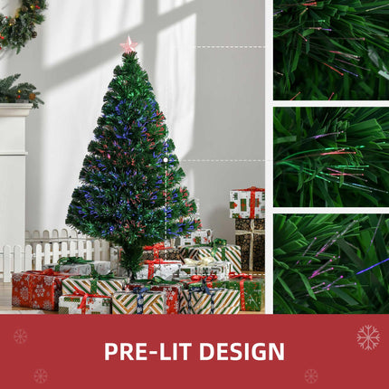 Prelit 1.2m Artificial Christmas Tree with Metal Base - Green