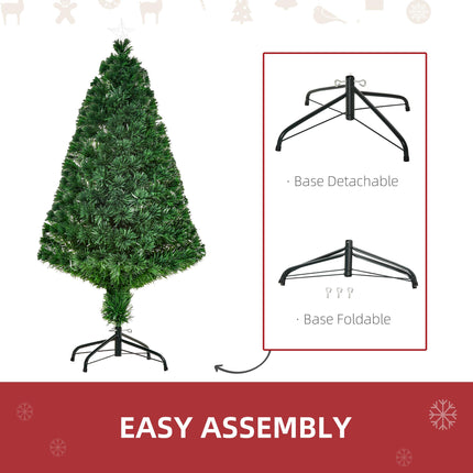 Prelit 1.2m Artificial Christmas Tree with Metal Base - Green
