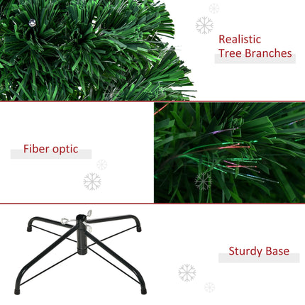 Prelit 1.2m Artificial Christmas Tree with Metal Base - Green