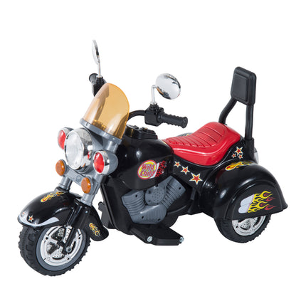 Kids 6V Electric Ride-On Motorbike with Lights & Sound for Ages 3-6 - Black