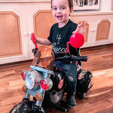 Kids 6V Electric Ride-On Motorbike with Lights & Sound for Ages 3-6 - Black