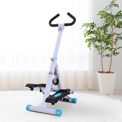 Heavy Duty Steel Frame Stepper Machine with Handle and Non-Slip Pedals - Black