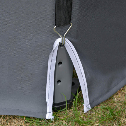 3.2m Pop Up Canopy Tent with Mesh Sidewalls and Adjustable Legs - Grey