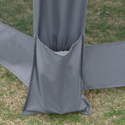 3.2m Pop Up Canopy Tent with Mesh Sidewalls and Adjustable Legs - Grey