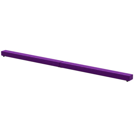 2.4 Metre Balance Beam Trainer with Heavy Duty Suede Cover - Purple