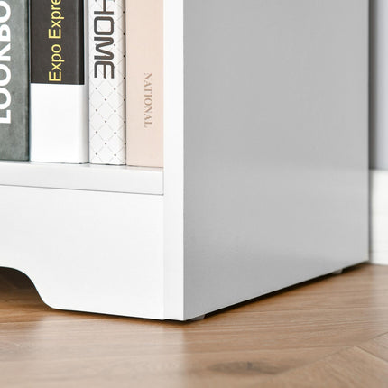 Wooden Cube Bookcase, 2 Tier Open Storage Shelving Unit with 4 Compartments, Fre