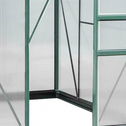 6 x 8ft Polycarbonate Greenhouse, Large Walk-In Green House with Slide Door and