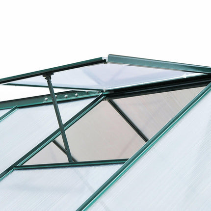 6 x 8ft Polycarbonate Greenhouse, Large Walk-In Green House with Slide Door and