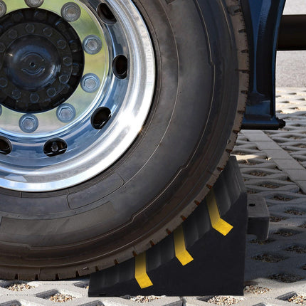 2 PCs Rubber Wheel Chocks Heavy Duty Blocks for Vehicles, Cars, Caravan, Trailer