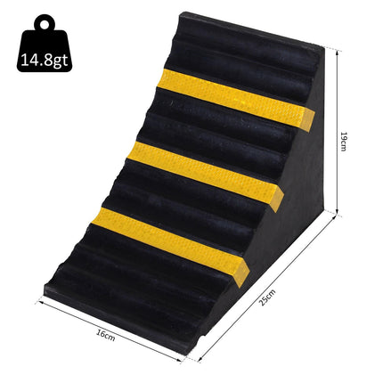 2 PCs Rubber Wheel Chocks Heavy Duty Blocks for Vehicles, Cars, Caravan, Trailer