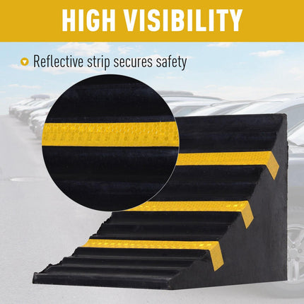 2 PCs Rubber Wheel Chocks Heavy Duty Blocks for Vehicles, Cars, Caravan, Trailer