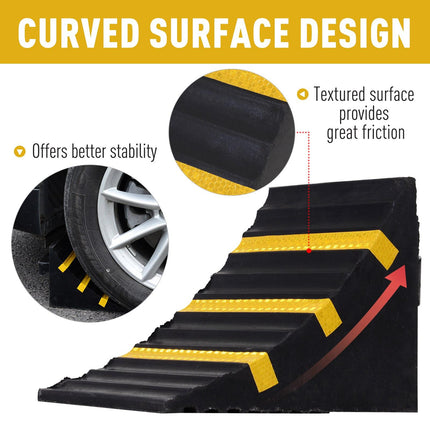 2 PCs Rubber Wheel Chocks Heavy Duty Blocks for Vehicles, Cars, Caravan, Trailer