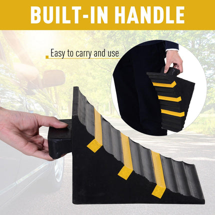 2 PCs Rubber Wheel Chocks Heavy Duty Blocks for Vehicles, Cars, Caravan, Trailer