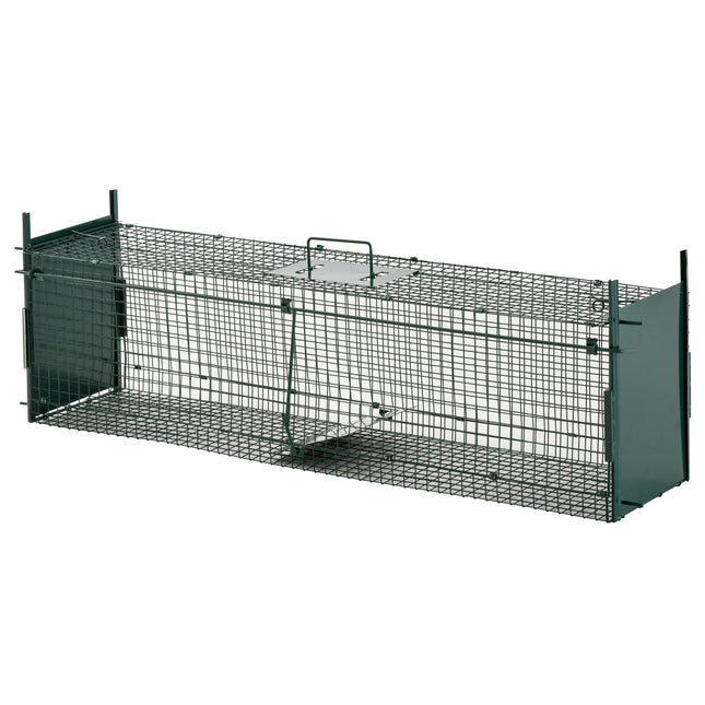 2-Door Humane Live Animal Trap for Small Animals Rat Mink Rabbit Raccoon Gopher Squirrel - Dark Green