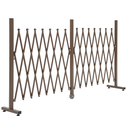 Expanding Aluminium Trellis Fence Panel Movable Garden Screen - Dark Brown