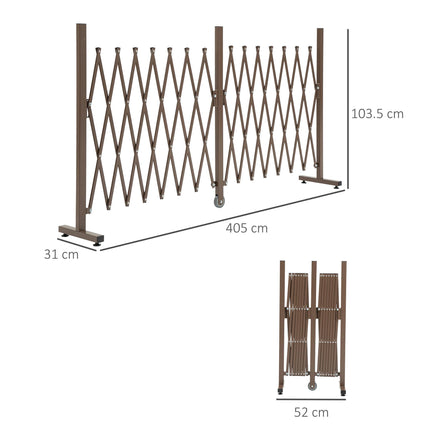 Expanding Aluminium Trellis Fence Panel Movable Garden Screen - Dark Brown
