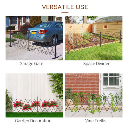 Expanding Aluminium Trellis Fence Panel Movable Garden Screen - Dark Brown