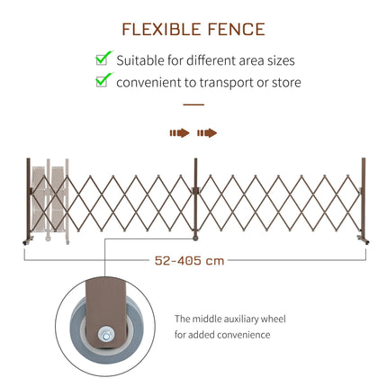 Expanding Aluminium Trellis Fence Panel Movable Garden Screen - Dark Brown