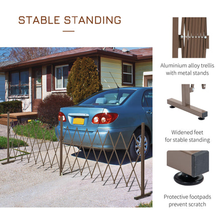 Expanding Aluminium Trellis Fence Panel Movable Garden Screen - Dark Brown