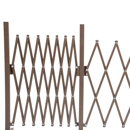 Expanding Aluminium Trellis Fence Panel Movable Garden Screen - Dark Brown