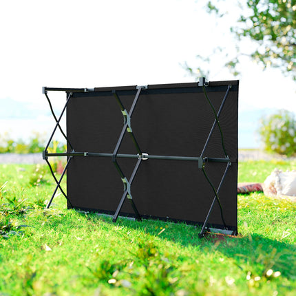 Lightweight Double Camping Cot Bed for Outdoor Comfort - Black