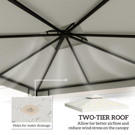 3x3 Metre Gazebo Replacement Canopy Roof Top - Cream White