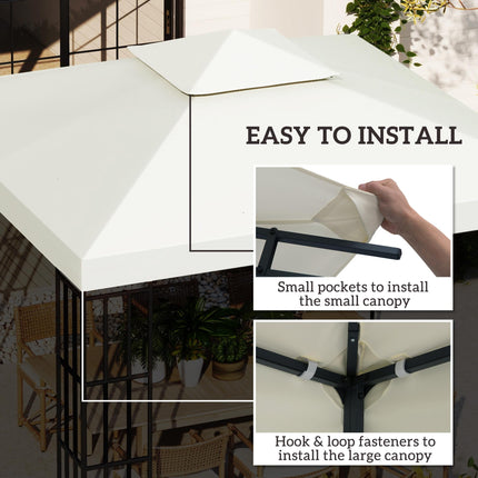 3x3 Metre Gazebo Replacement Canopy Roof Top - Cream White
