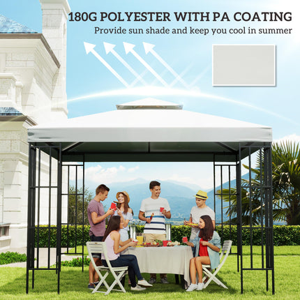 3x3 Metre Gazebo Replacement Canopy Roof Top - Cream White