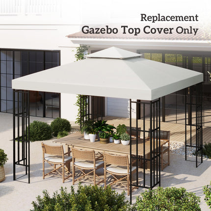3x3 Metre Gazebo Replacement Canopy Roof Top - Cream White