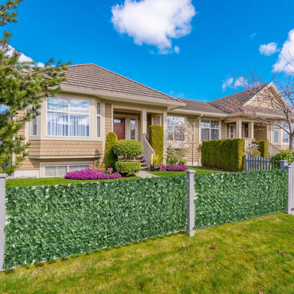 3 Metre UV-Stabilised Artificial Leaf Hedge Screen - Dark Green