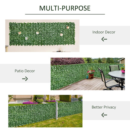 3 Metre UV-Stabilised Artificial Leaf Hedge Screen - Dark Green