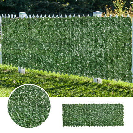 3 Metre UV-Stabilised Artificial Leaf Hedge Screen - Dark Green