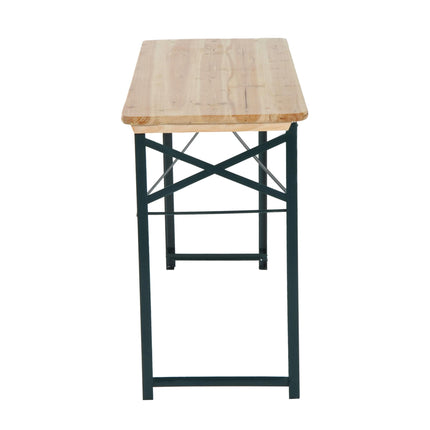 3 Piece Wooden Folding Picnic Table and Bench Set with Backrests - Dark Green