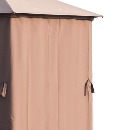 3 x 3(m) Hexagon Gazebo Patio Canopy Party Tent Outdoor Garden Shelter w/ 2 Tier