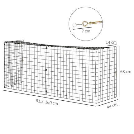 Extendable Safety Fireguard Screen Adjustable Fireplace Guard 81.5-160cm - Black