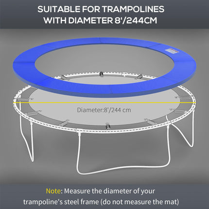244cm 8ft Replacement Trampoline Safety Pad with Padding - Blue