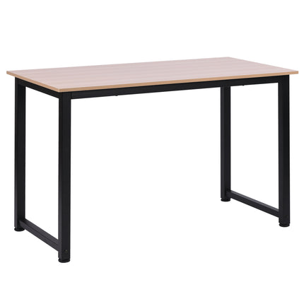 Computer Desk PC Writing Table with Adjustable Feet and Metal Frame 120x60x76cm - Oak Black