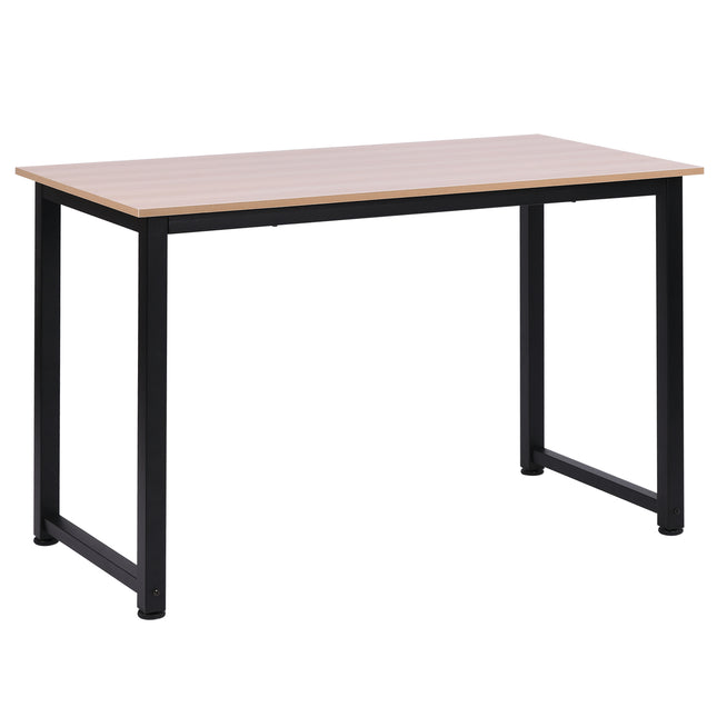Computer Desk PC Writing Table with Adjustable Feet and Metal Frame 120x60x76cm - Oak Black