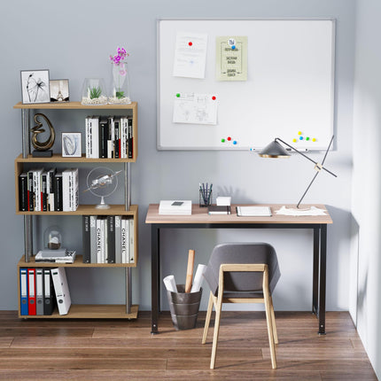 Computer Desk PC Writing Table with Adjustable Feet and Metal Frame 120x60x76cm - Oak Black