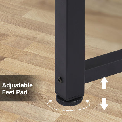 Computer Desk PC Writing Table with Adjustable Feet and Metal Frame 120x60x76cm - Oak Black