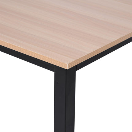 Computer Desk PC Writing Table with Adjustable Feet and Metal Frame 120x60x76cm - Oak Black