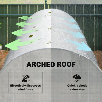 Walk-In Polytunnel Greenhouse with Steel Frame and UV Protection Cover - White