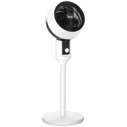 32'' Air Circulator Fan with 3 Speeds, 70° Oscillation & 90° Tilt, Round Base, Carry Handle - Black and White